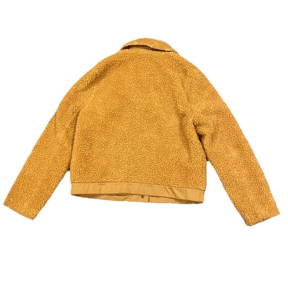 Madewell Brown Faux Fur Sherpa Fleece Snap Button Jacket Women's Size Medium - Picture 5 of 6